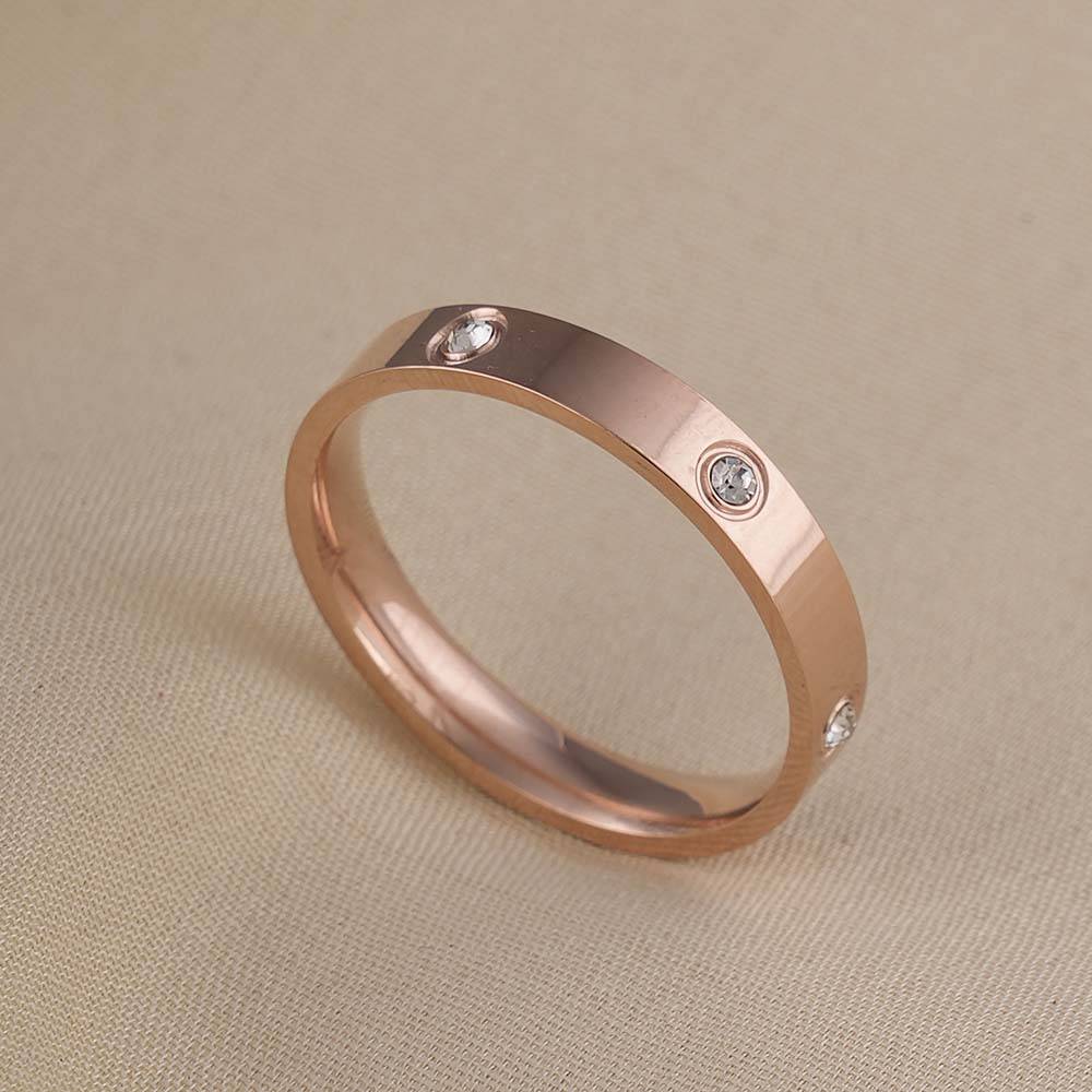 Palmonas Cartier Rose Gold Band Ring For Womens - Waterproof & Anti-Tarnish : PMWSSRG526-RG-6