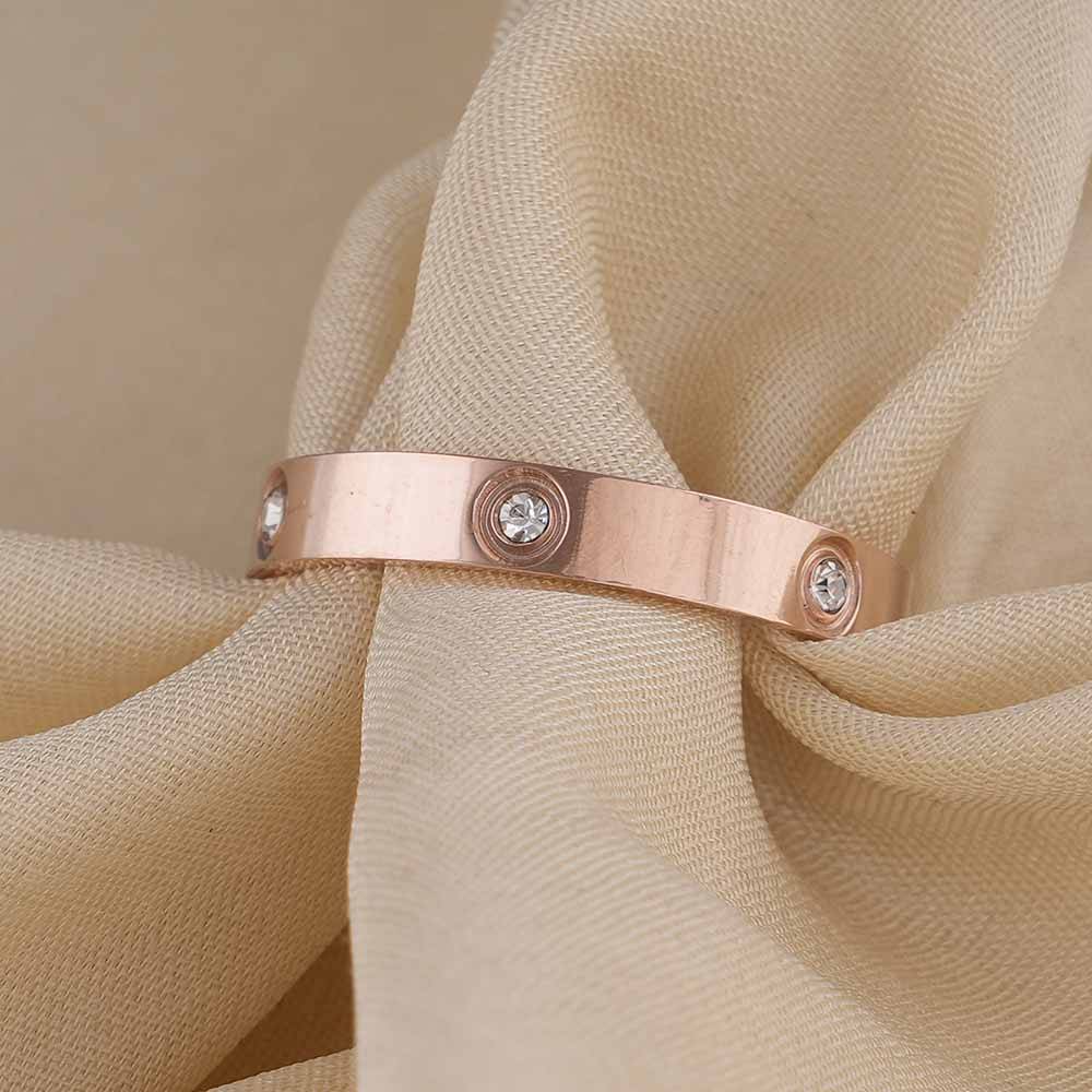 Palmonas Cartier Rose Gold Band Ring For Womens - Waterproof & Anti-Tarnish : PMWSSRG526-RG-6