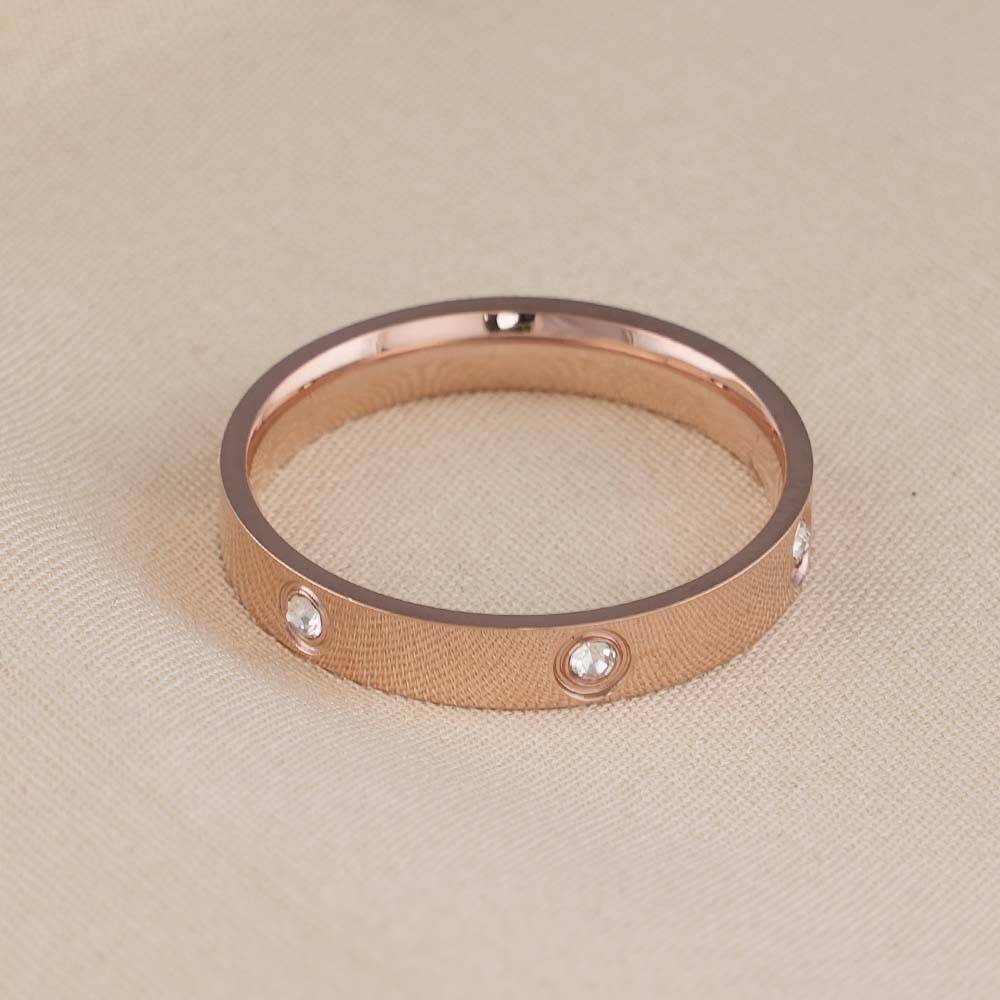 Palmonas Cartier Rose Gold Band Ring For Womens - Waterproof & Anti-Tarnish : PMWSSRG526-RG-6