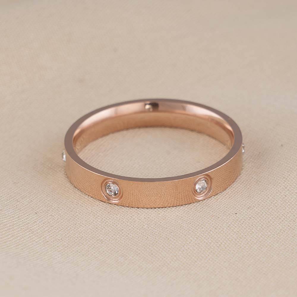 Palmonas Cartier Rose Gold Band Ring For Womens - Waterproof & Anti-Tarnish : PMWSSRG526-RG-6