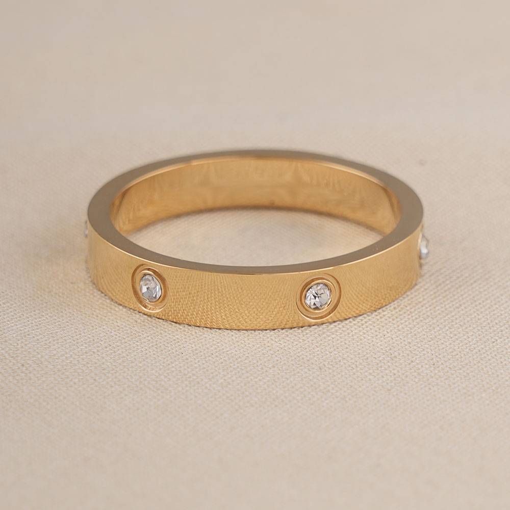 Palmonas Cartier Gold Band Ring For Womens - Waterproof & Anti-Tarnish : PMWSSRG532-G-6