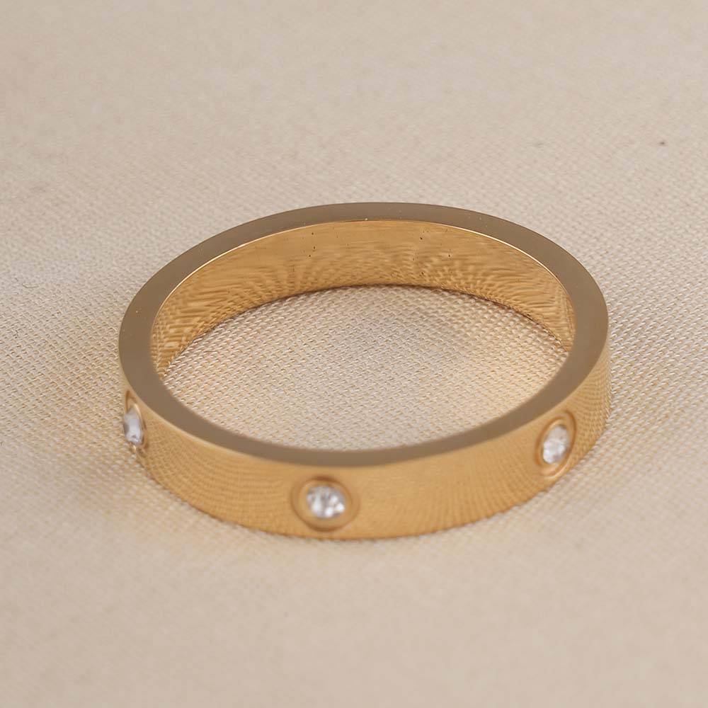 Palmonas Cartier Gold Band Ring For Womens - Waterproof & Anti-Tarnish : PMWSSRG532-G-6