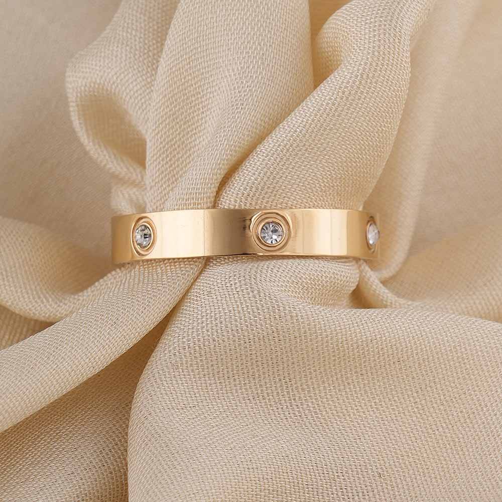 Palmonas Cartier Gold Band Ring For Womens - Waterproof & Anti-Tarnish : PMWSSRG532-G-6