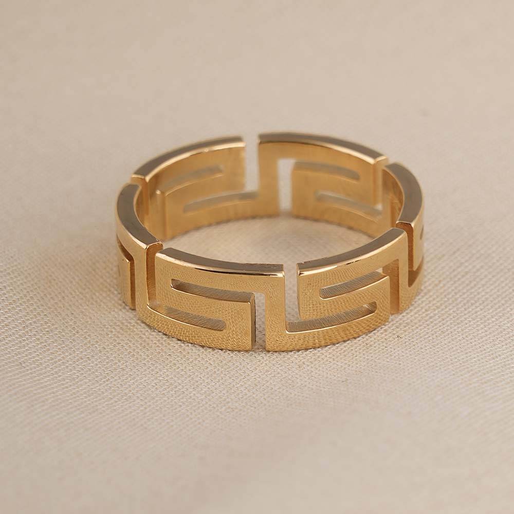 Palmonas Versace Style Gold Ring For Womens- Waterproof & Anti-Tarnish : PMWSSRG545-G-6