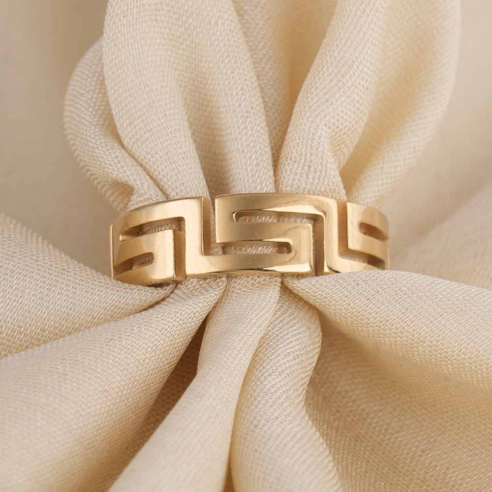 Palmonas Versace Style Gold Ring For Womens- Waterproof & Anti-Tarnish : PMWSSRG546-G-7