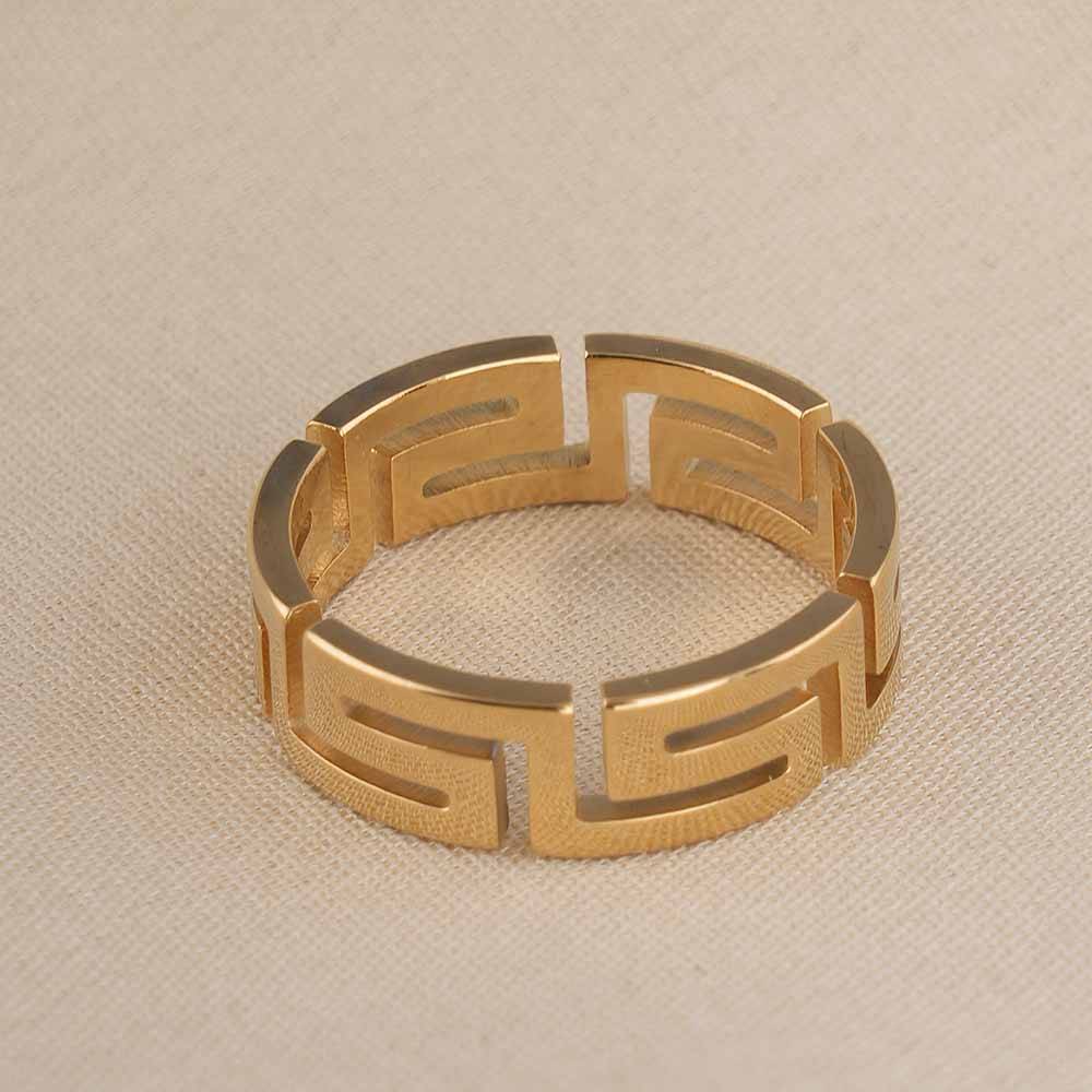 Palmonas Versace Style Gold Ring For Womens- Waterproof & Anti-Tarnish : PMWSSRG546-G-7