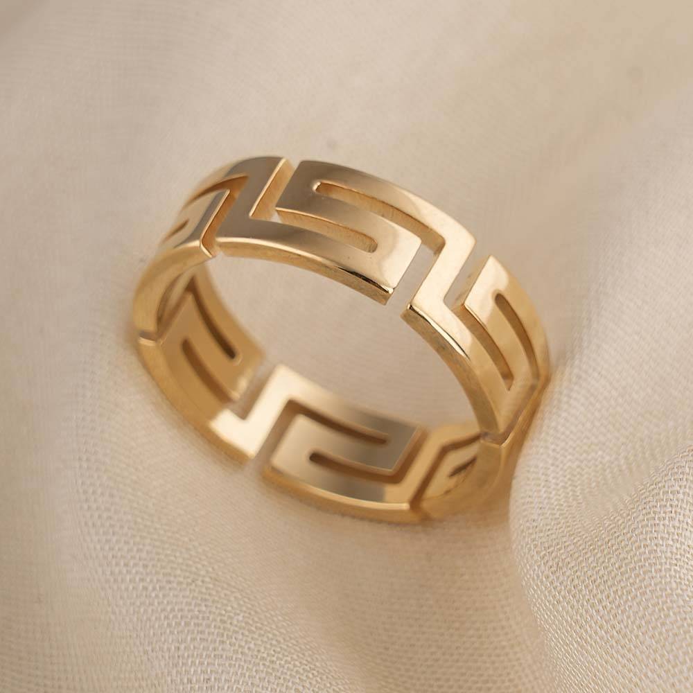 Palmonas Versace Style Gold Ring For Womens- Waterproof & Anti-Tarnish : PMWSSRG547-G-8