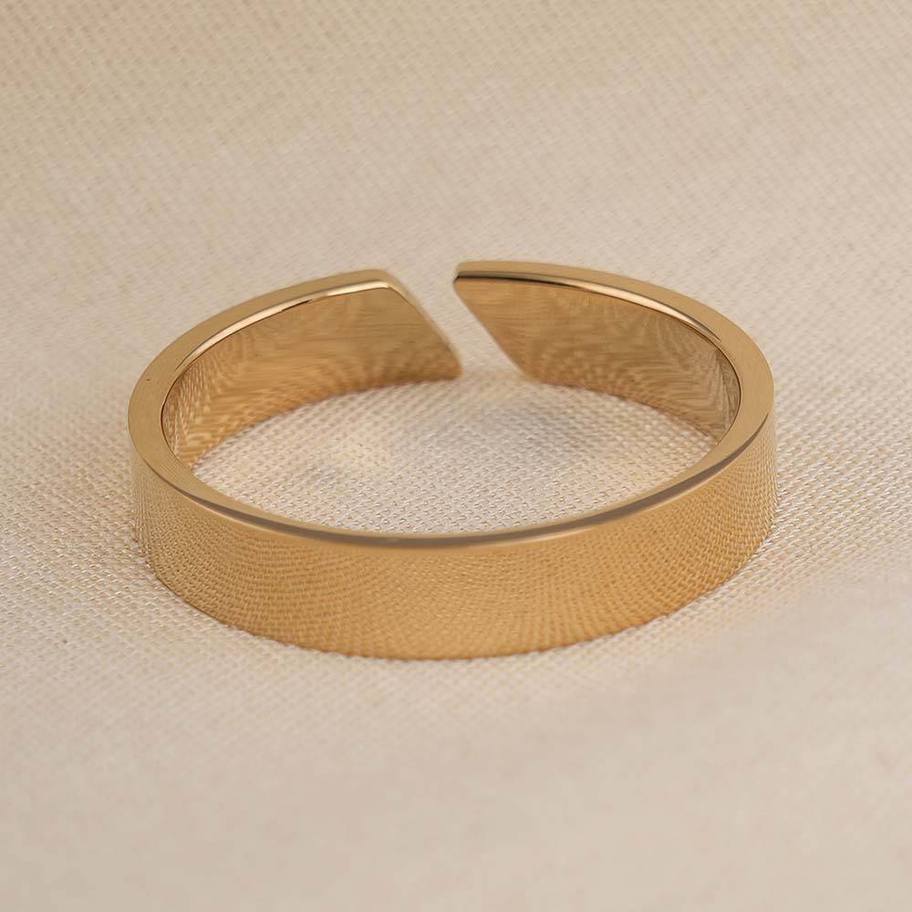 Palmonas Flat Gold Band Ring For Womens - Waterproof & Anti-Tarnish : PMWSSRG548-G-A