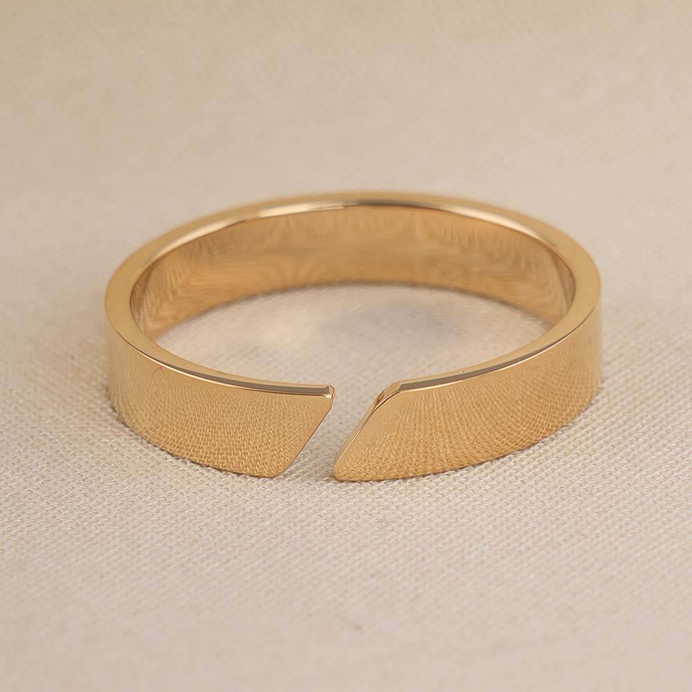 Palmonas Flat Gold Band Ring For Womens - Waterproof & Anti-Tarnish : PMWSSRG548-G-A