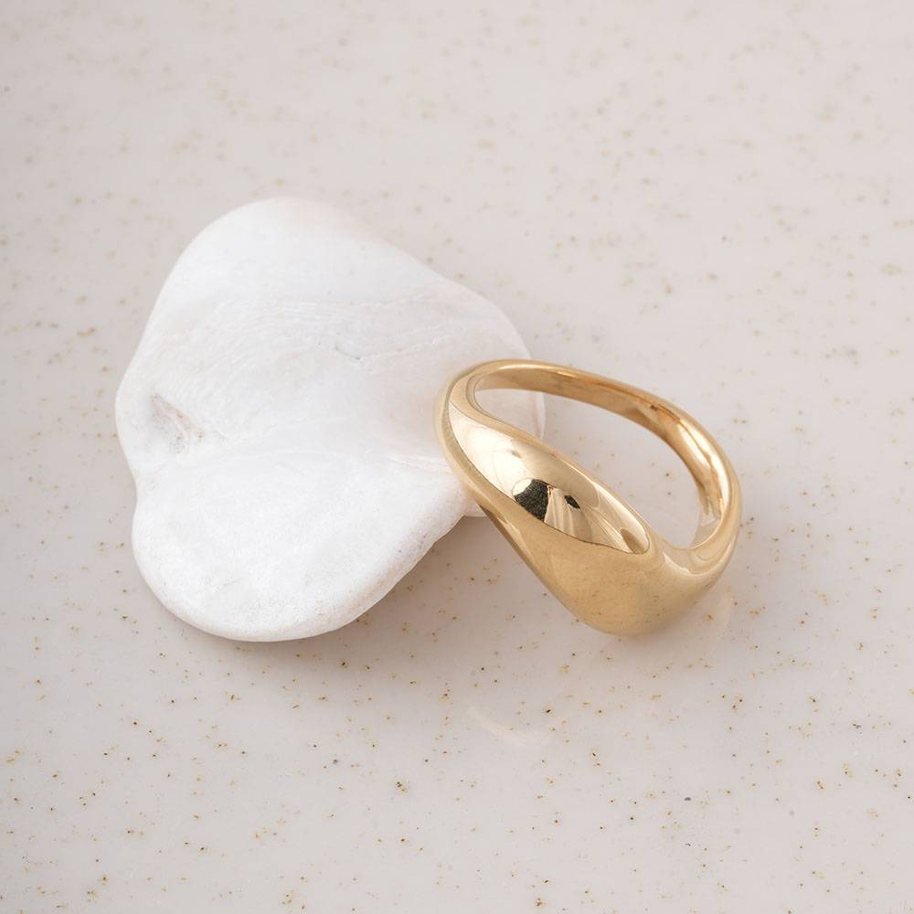 Palmonas Magical Curve Gold Ring For Womens  - Waterproof & Anti-Tarnish : PMWSSRG549-G-6