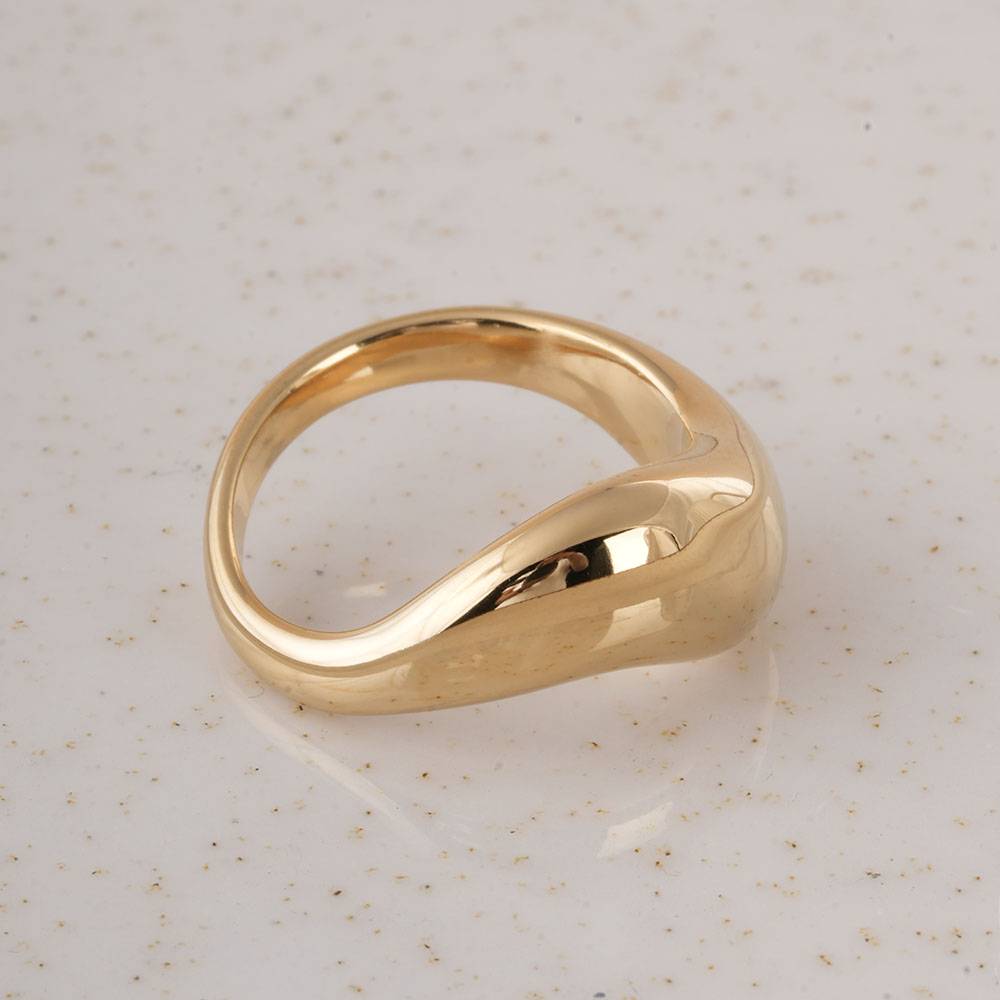 Palmonas Magical Curve Gold Ring For Womens  - Waterproof & Anti-Tarnish : PMWSSRG549-G-6