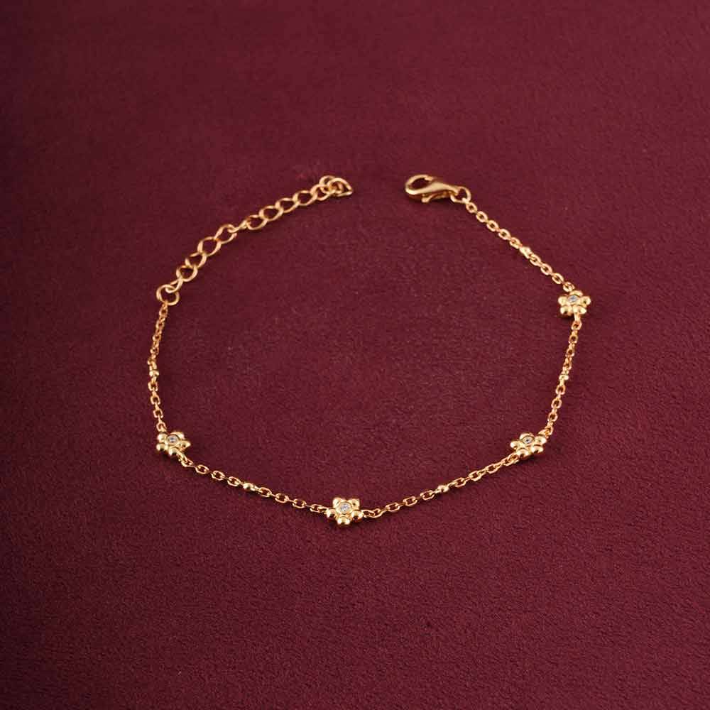 925 Sterling Silver Blossom Phool Bracelet For Womens - Waterproof & Anti-Tarnish : PMWSTBR081-G
