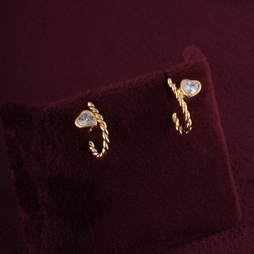 925 Sterling Silver Heart Halo Hoops For Womens - Waterproof & Anti Tarnish : PMWSTER253-G
