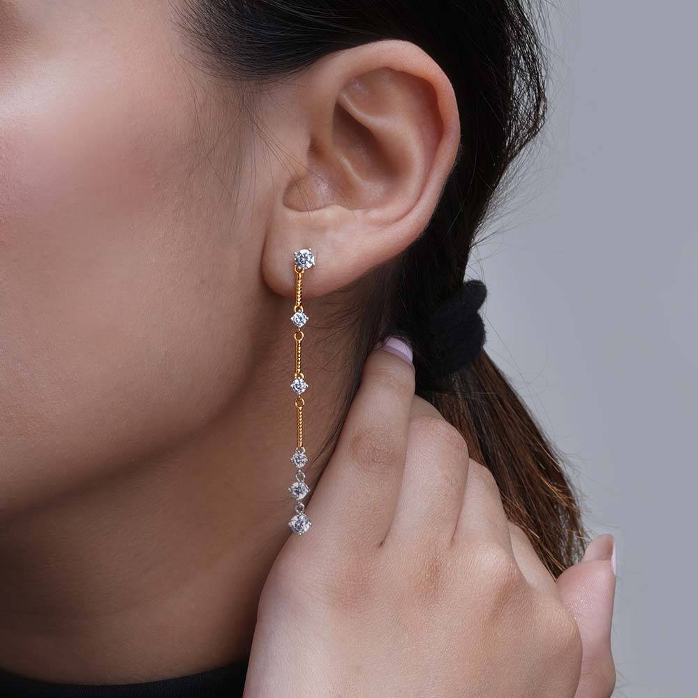 925 Sterling Silver  Eternal Elegance Danglers For Womens - Waterproof & Anti Tarnish : PMWSTER258-G