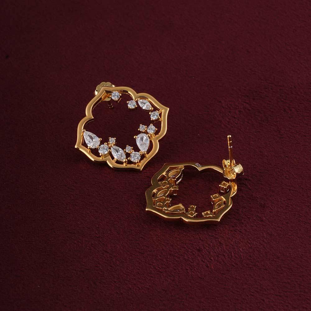 925 Sterling Silver Explosive Elegance Studs For Womens - Waterproof & Anti Tarnish : PMWSTER260-G