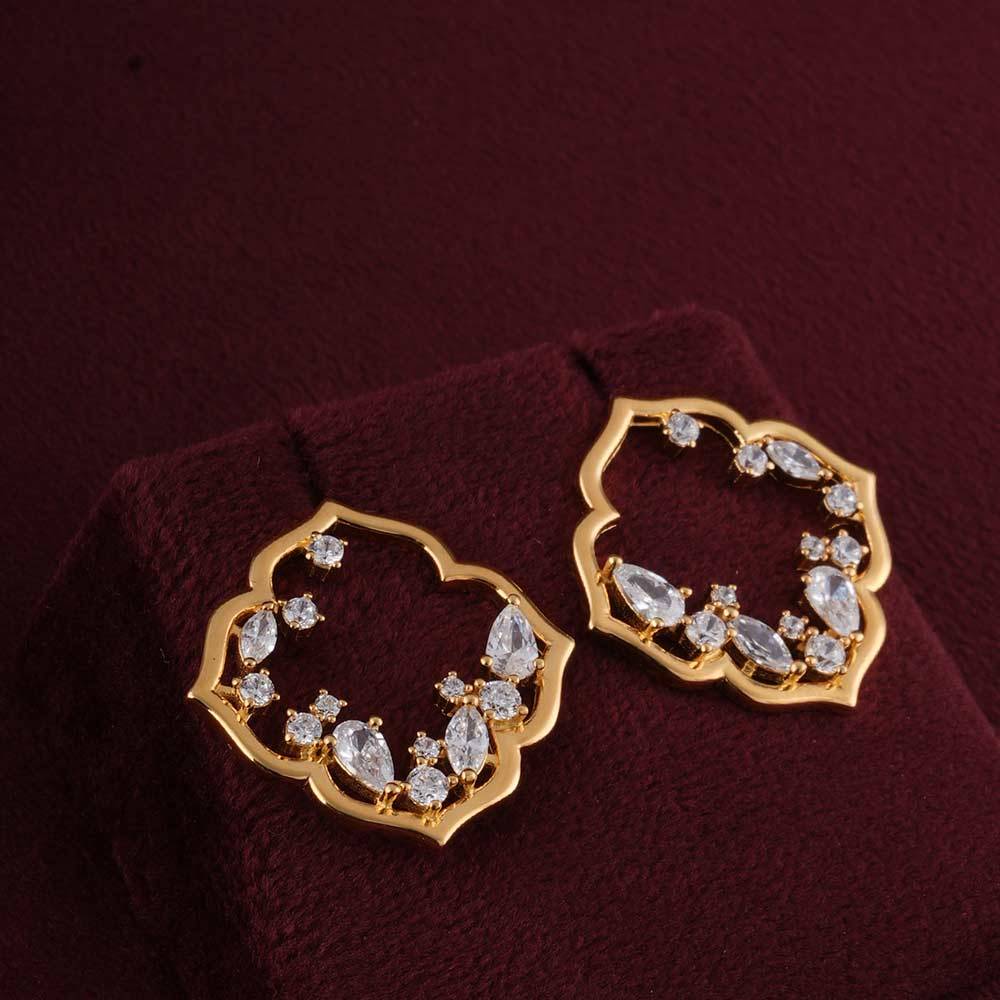 925 Sterling Silver Explosive Elegance Studs For Womens - Waterproof & Anti Tarnish : PMWSTER260-G