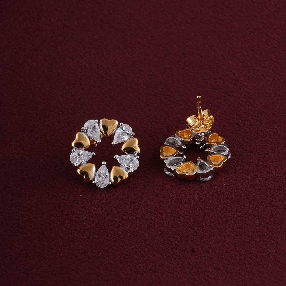 925 Sterling Silver Bling Pulse
Diva Stud Earrings For Womens - Waterproof & Anti Tarnish : PMWSTER261-G