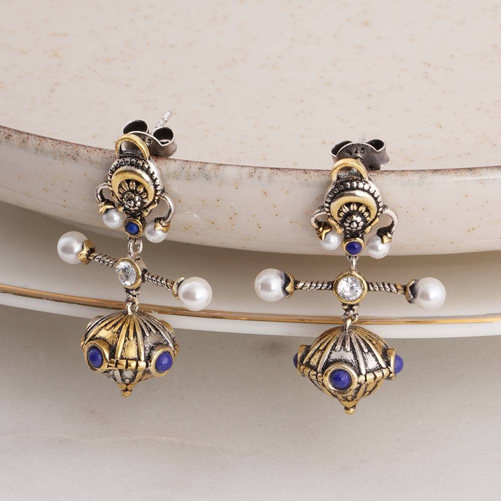 925 Sterling Silver Tomb Mini Earrings  For Womens - Waterproof & Anti Tarnish : PMWSTER513-MC