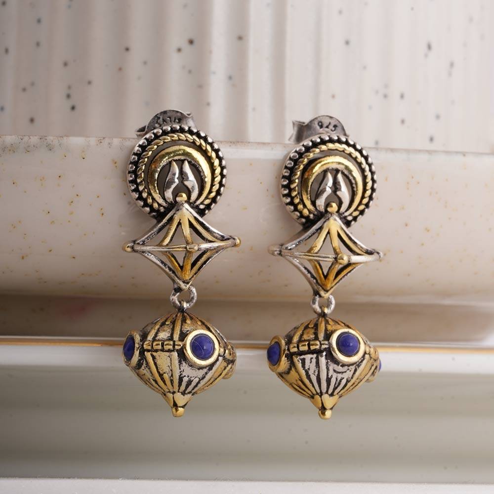 925 Sterling Silver Trisul Jhumka For Womens - Waterproof & Anti Tarnish : PMWSTER516-MC