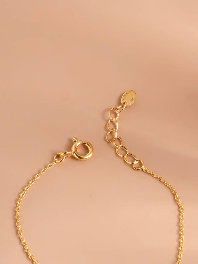 925 Sterling Silver Heart-Shaped 925 Sterling Silver Mangalsutra Bracelet For Women : PMWSTMB001-G