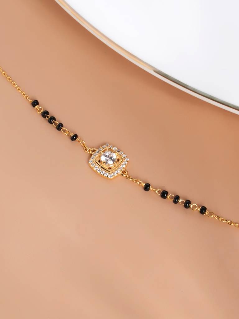 925 Sterling Silver Threads Of Love 925 Sterling Silver Mangalsutra Bracelet For Women : PMWSTMB002-G