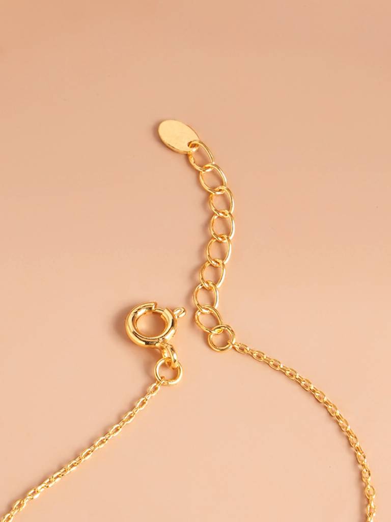 925 Sterling Silver Delicate Heart 925 Sterling Silver Mangalsutra Bracelet For Women : PMWSTMB003-G