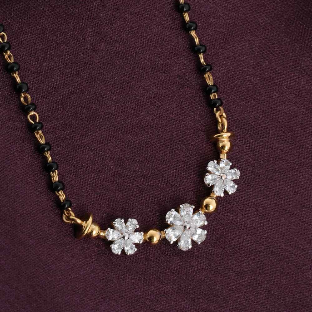 Palmonas 925 Sterling Silver Trinity Blooms Mangalsutra For Womens : PMWSTMN008-G