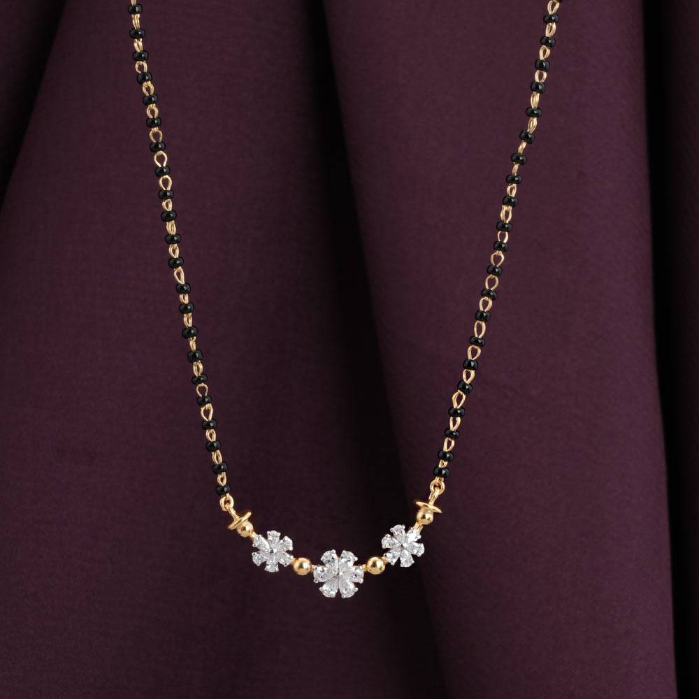 Palmonas 925 Sterling Silver Trinity Blooms Mangalsutra For Womens : PMWSTMN008-G
