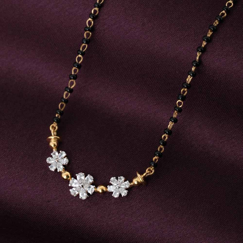 Palmonas 925 Sterling Silver Trinity Blooms Mangalsutra For Womens : PMWSTMN008-G