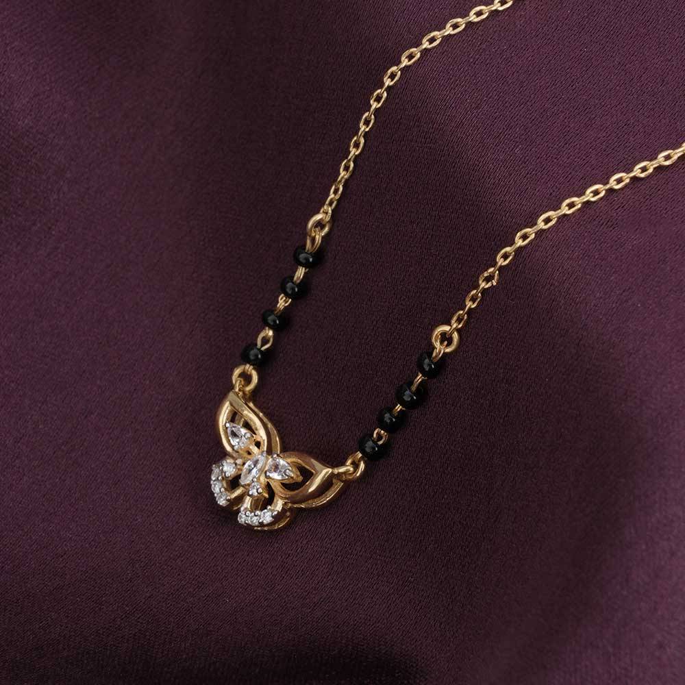 Palmonas 925 Sterling Silver Wings Of Butterfly Mangalsutra For Womens : PMWSTMN013-G