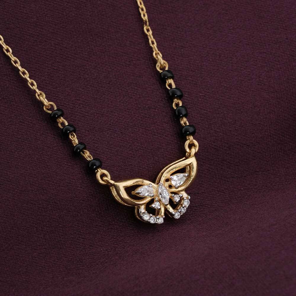 Palmonas 925 Sterling Silver Wings Of Butterfly Mangalsutra For Womens : PMWSTMN013-G
