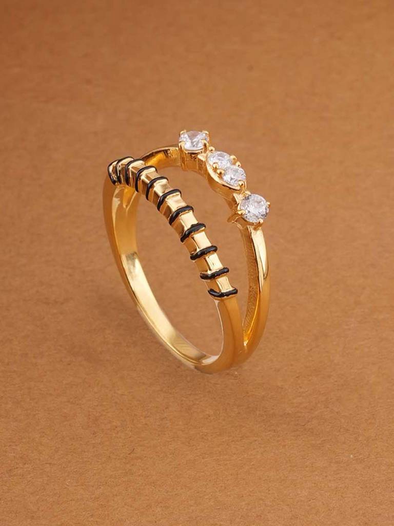 Elegant 925 Sterling Silver Mangalsutra Ring For Womens : PMWSTMNR001-G-5