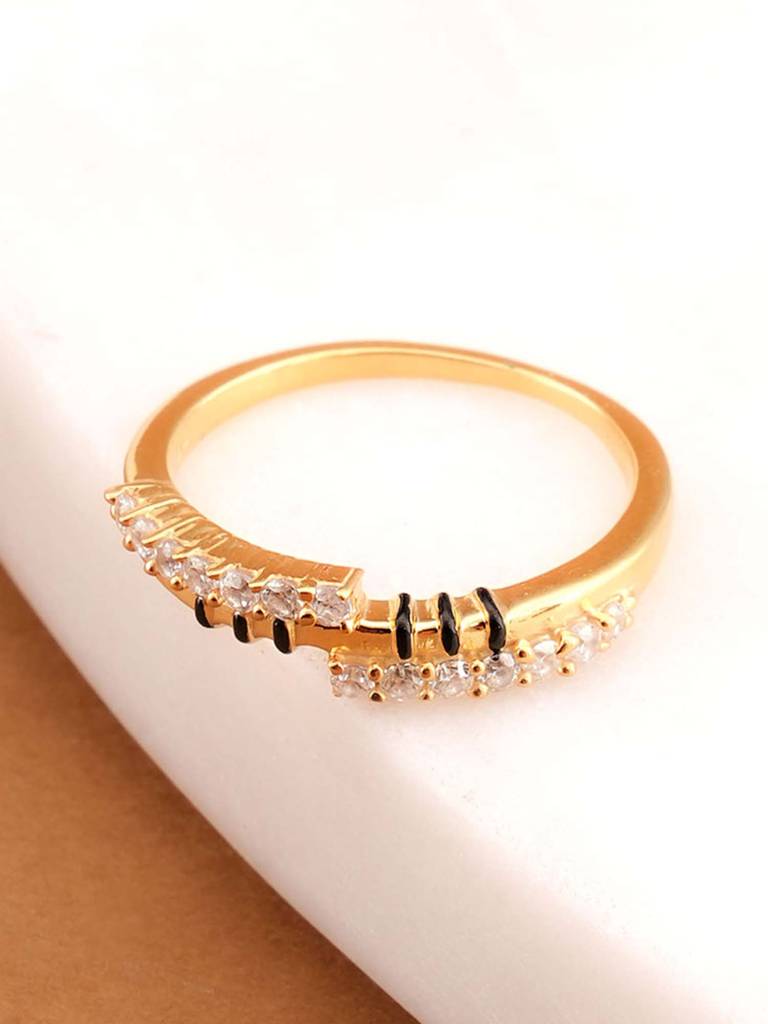 Modern 925 Sterling Silver Mangalsutra Ring For Womens : PMWSTMNR005-G-6