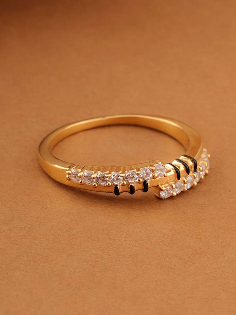 Modern 925 Sterling Silver Mangalsutra Ring For Womens : PMWSTMNR006-G-7