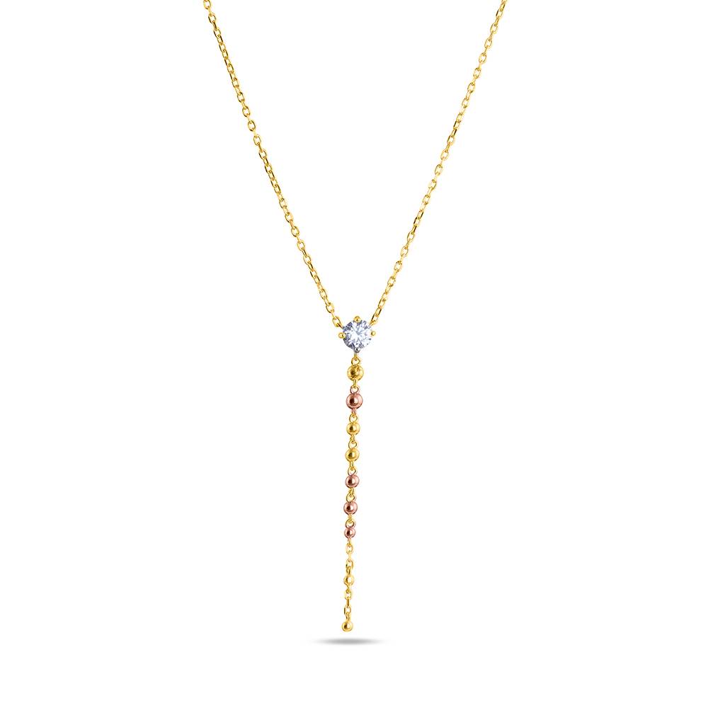 925 Sterling Silver Lariate Whispers Necklace For Womens - Waterproof & Anti Tarnish : PMWSTNC115-G