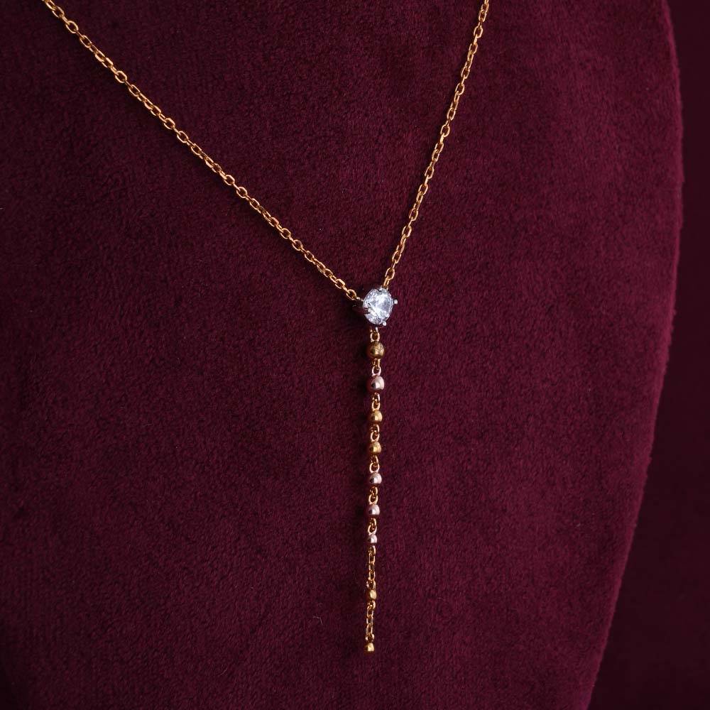 925 Sterling Silver Lariate Whispers Necklace For Womens - Waterproof & Anti Tarnish : PMWSTNC115-G