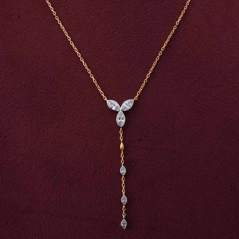 925 Sterling Silver Serenity Lariate Necklace For Womens - Waterproof & Anti Tarnish : PMWSTNC116-G
