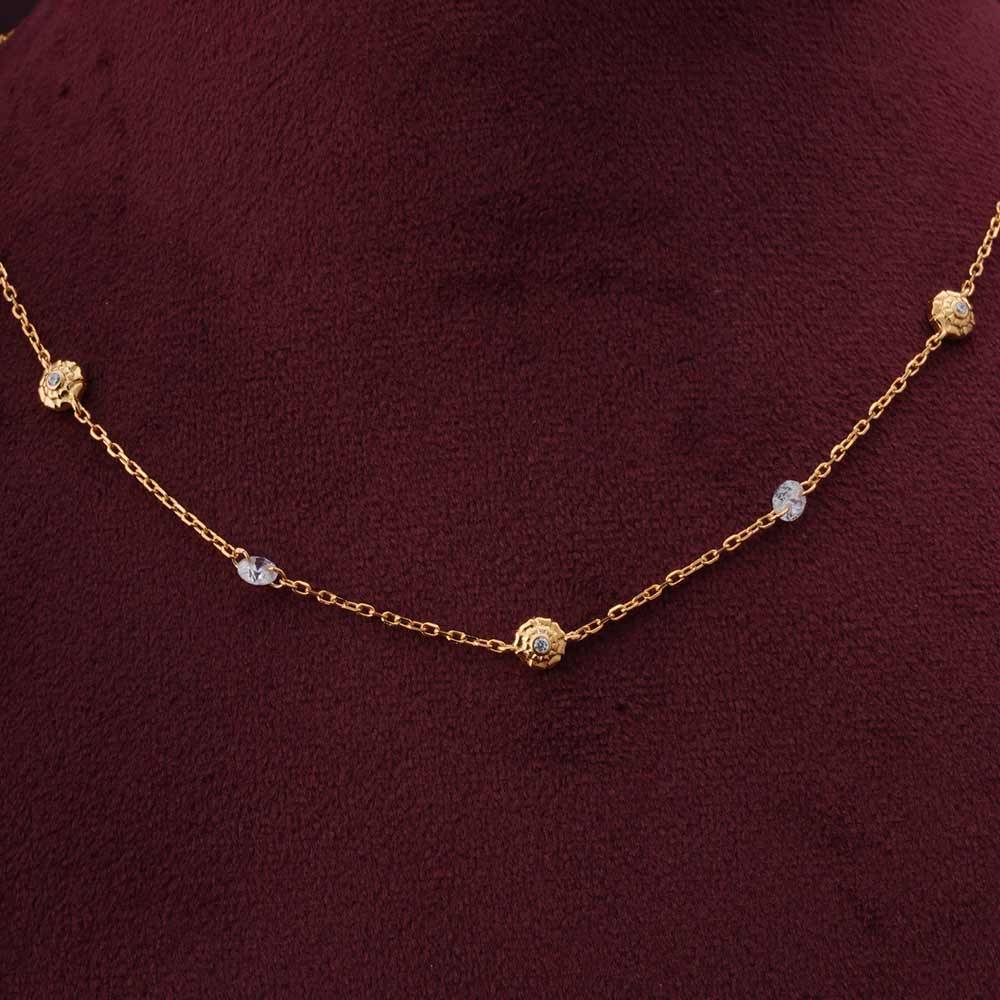 925 Sterling Silver Genda Phool Grace Necklace For Womens - Waterproof & Anti Tarnish : PMWSTNC120-G