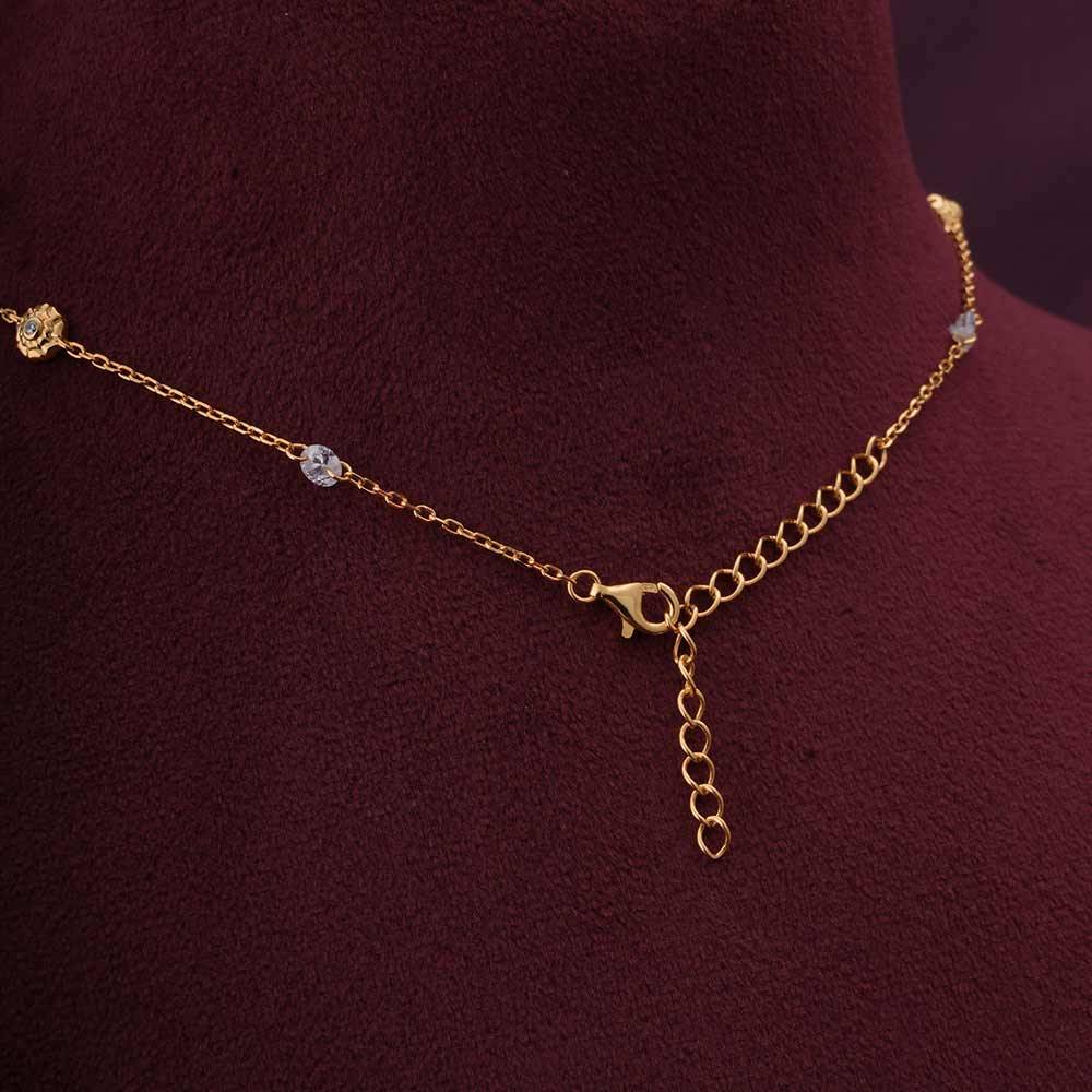 925 Sterling Silver Genda Phool Grace Necklace For Womens - Waterproof & Anti Tarnish : PMWSTNC120-G