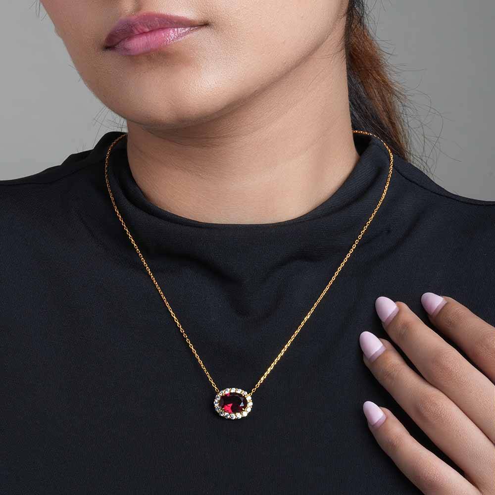 925 Sterling Silver Rose Quartz Shade Pendant For Womens - Waterproof & Anti Tarnish : PMWSTNC136-G