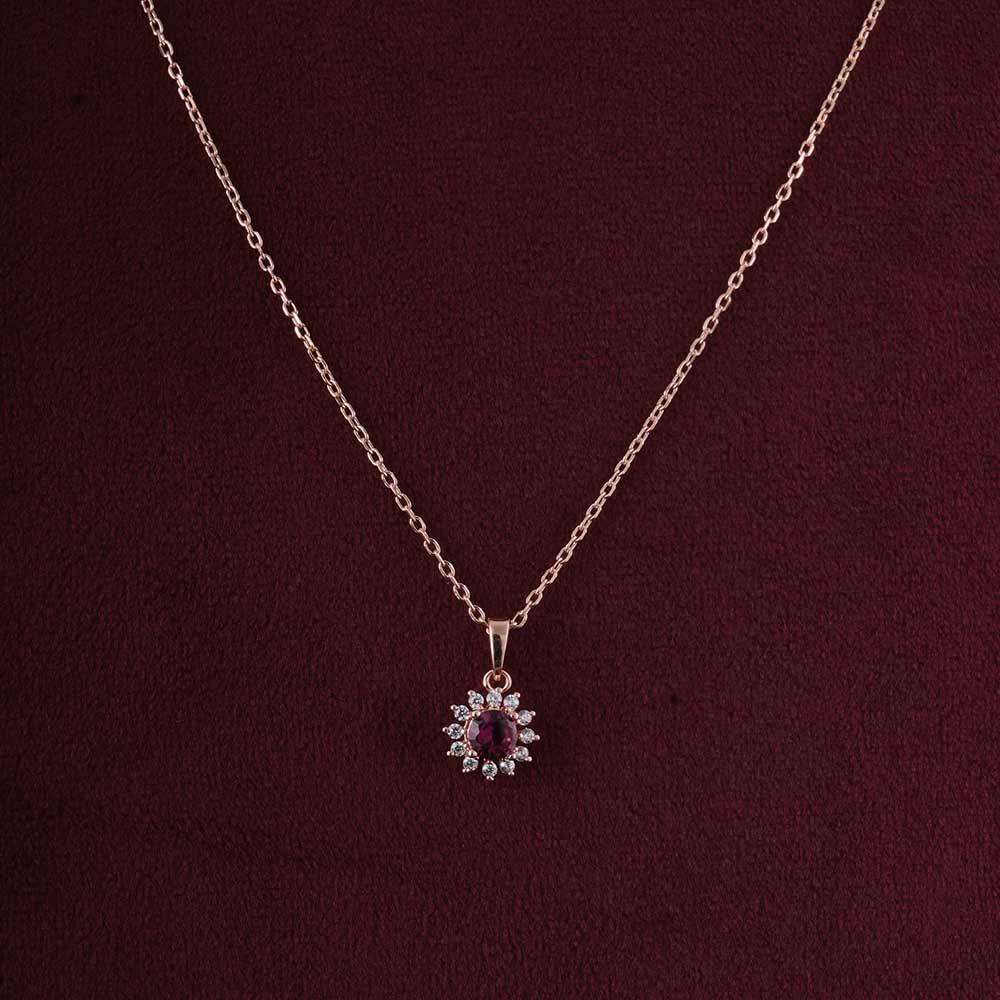 925 Sterling Silver Crimson Blaze Pendant For Womens - Waterproof & Anti Tarnish : PMWSTNC138-RG