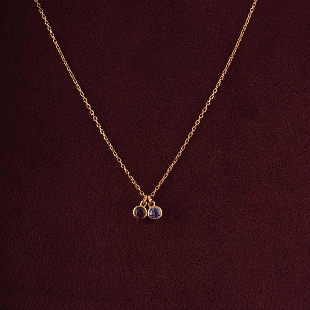 925 Sterling Silver Dual Charm Colorstone Pendant For Womens - Waterproof & Anti Tarnish : PMWSTNC139-G