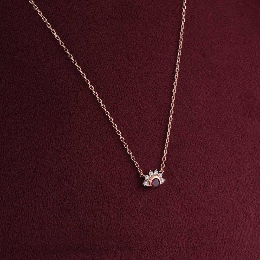 925 Sterling Silver Garnet Flame Pendant For Womens - Waterproof & Anti Tarnish : PMWSTNC141-RG