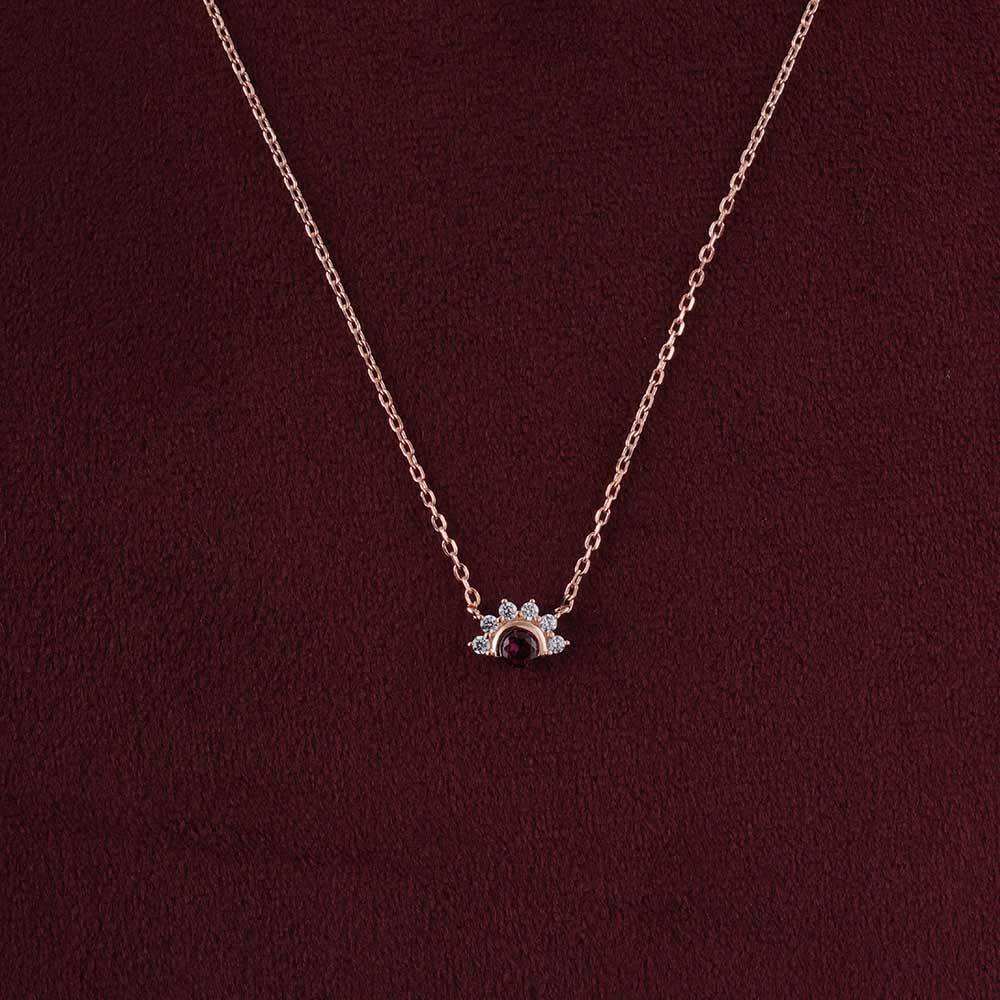 925 Sterling Silver Garnet Flame Pendant For Womens - Waterproof & Anti Tarnish : PMWSTNC141-RG