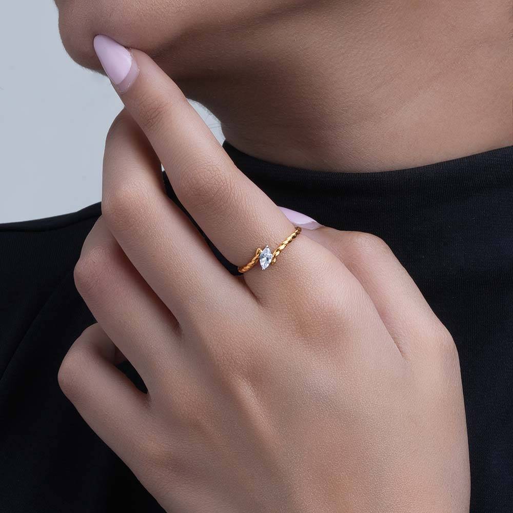 925 Sterling Silver Sparkling Festival Ring For Womens (Size-6) - Waterproof & Anti Tarnish : PMWSTRG139-G-6