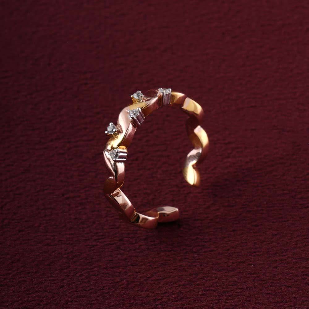 925 Sterling Silver Twin Glow Sparkling Ring For Womens (Adjustable Size) - Waterproof & Anti Tarnish : PMWSTRG141-G-A