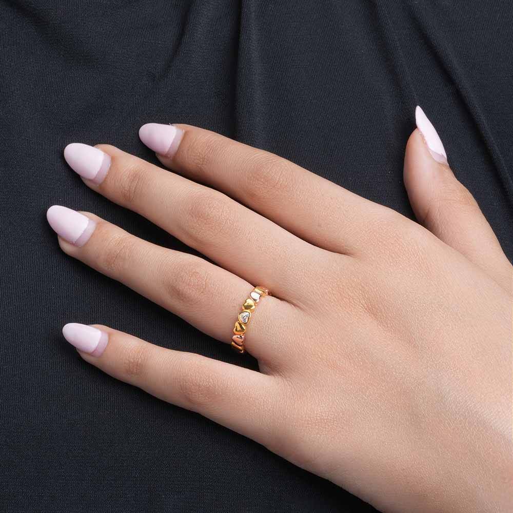 925 Sterling Silver Loving Heart Ring For Womens (Adjustable Size) - Waterproof & Anti Tarnish : PMWSTRG142-G-A
