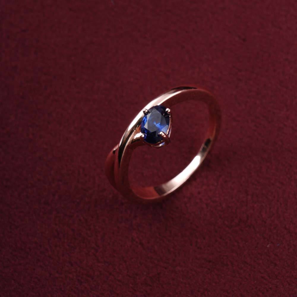 925 Sterling Silver Blue Spahhire Crossover Ring For Womens (Size-6) - Waterproof & Anti Tarnish : PMWSTRG155-RG-6