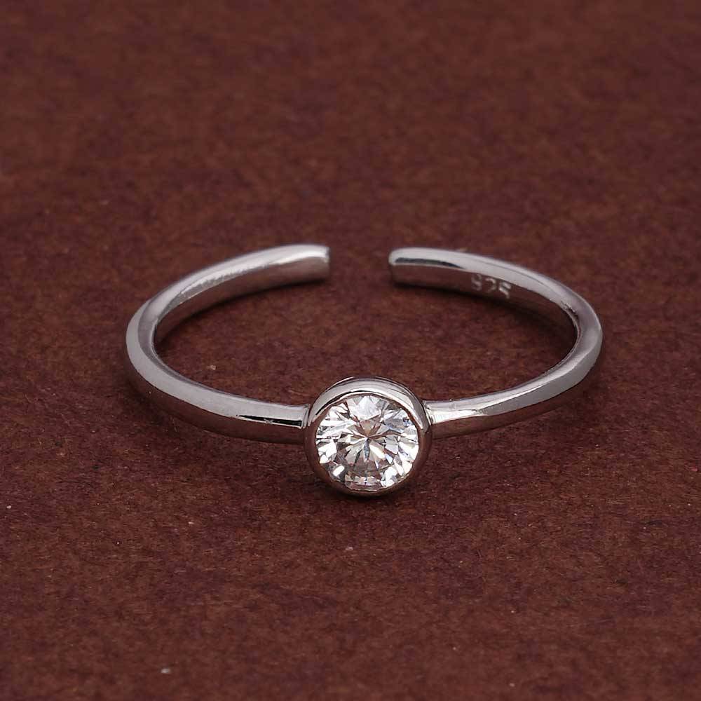 Palmonas 925 Sterling Silver Bazel Round 925 Silver Ring For Womens : PMWSTRG398-S-A