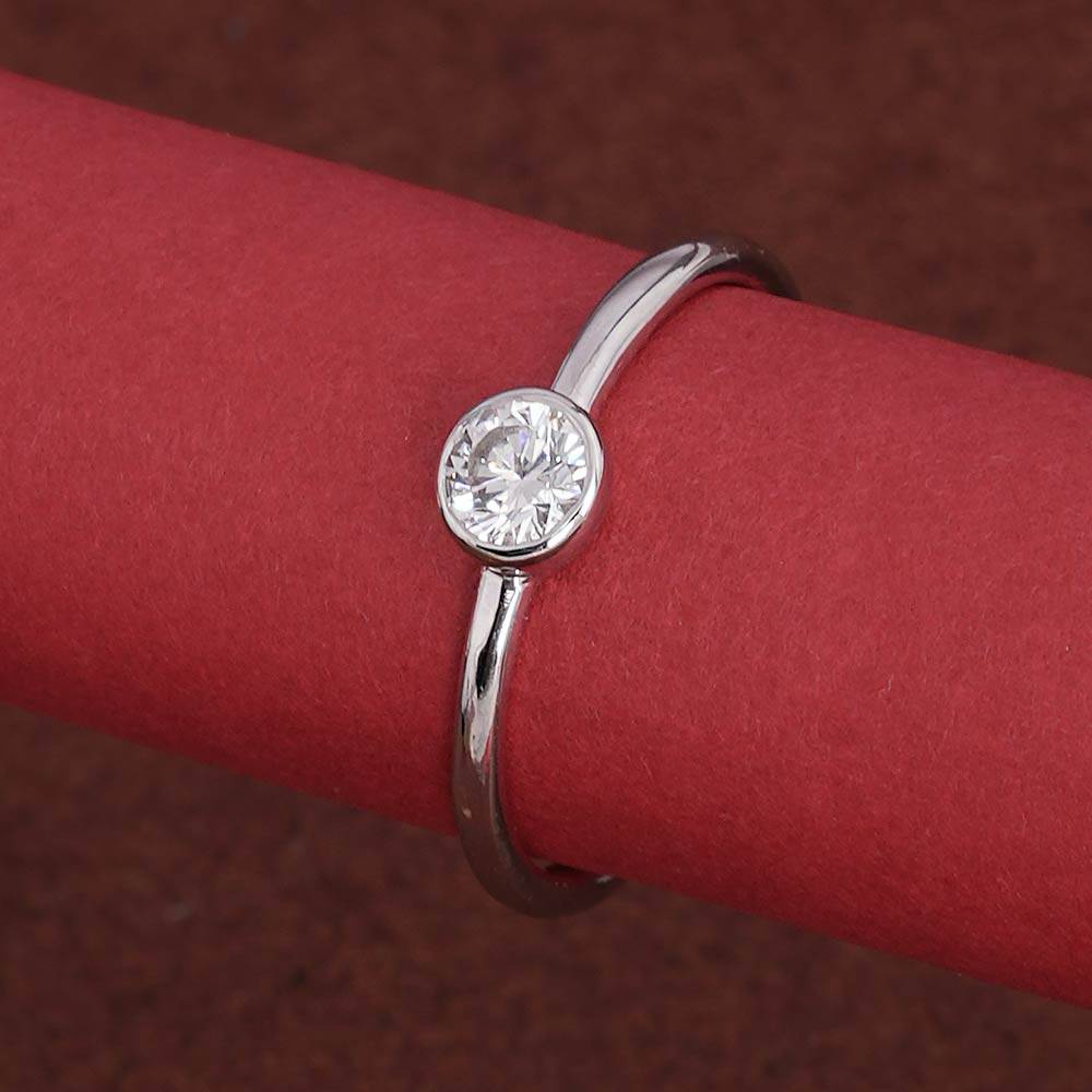 Palmonas 925 Sterling Silver Bazel Round 925 Silver Ring For Womens : PMWSTRG398-S-A